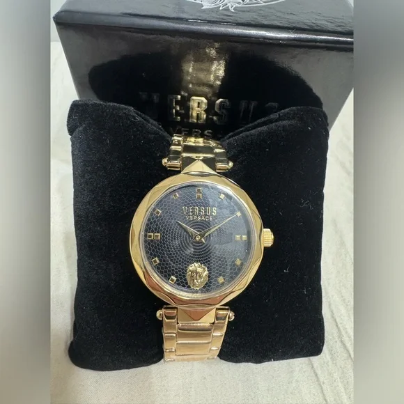 NWT Versus Versace Gold Watch with Black and Gold Dial - Picture 1 of 6